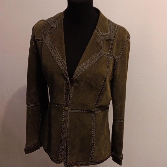 IDI Jackets & Blazers - Vintage Leather Embroidered Jacket